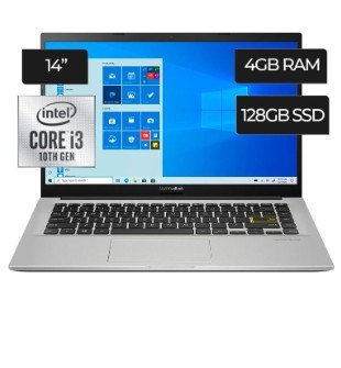 LAPTOP ASUS VIVOBOOK X413JA,  I3-1005G1 1.2 / 3.4GHZ, 4GB SSD 128GB, LED 14" FHD, WIN10